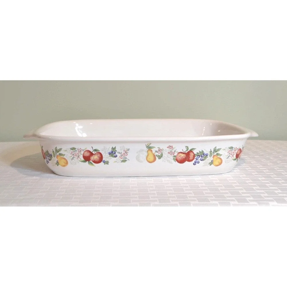 Corelle Coordinates Chutney Fruits 9x13 Stoneware Casserole Lasagna Baking Dish